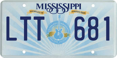 MS license plate LTT681