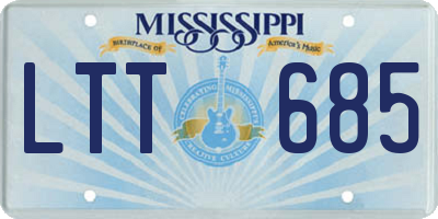 MS license plate LTT685