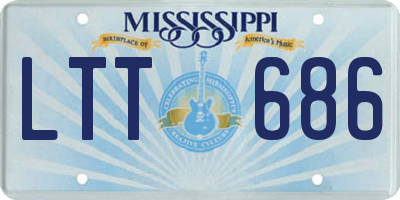 MS license plate LTT686
