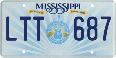 MS license plate LTT687