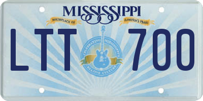 MS license plate LTT700