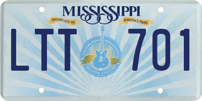 MS license plate LTT701