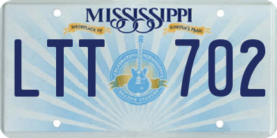 MS license plate LTT702