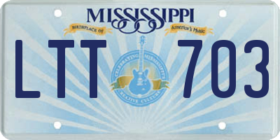 MS license plate LTT703
