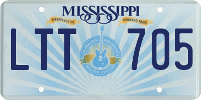 MS license plate LTT705