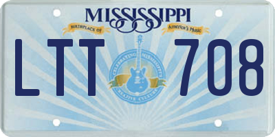 MS license plate LTT708