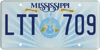 MS license plate LTT709