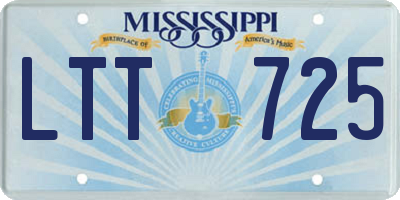 MS license plate LTT725