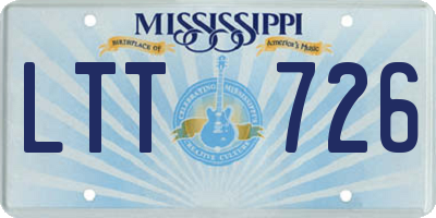 MS license plate LTT726