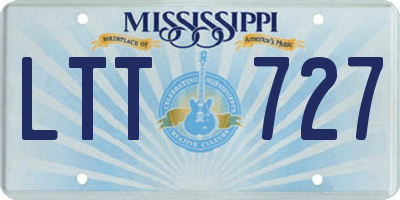 MS license plate LTT727