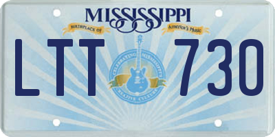 MS license plate LTT730