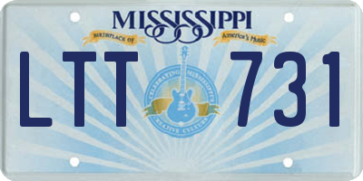 MS license plate LTT731