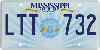 MS license plate LTT732