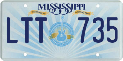 MS license plate LTT735