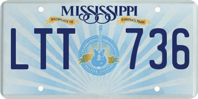 MS license plate LTT736