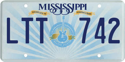 MS license plate LTT742