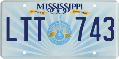 MS license plate LTT743