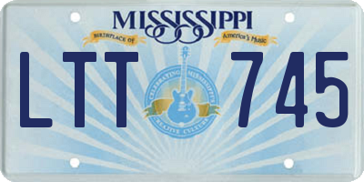 MS license plate LTT745