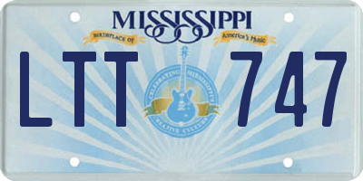 MS license plate LTT747