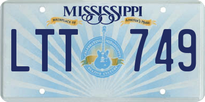 MS license plate LTT749