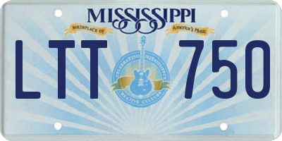 MS license plate LTT750