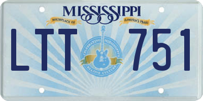 MS license plate LTT751