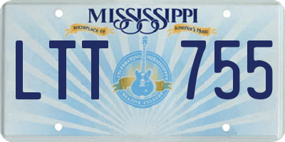 MS license plate LTT755