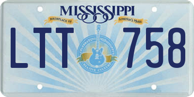 MS license plate LTT758