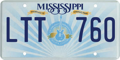 MS license plate LTT760