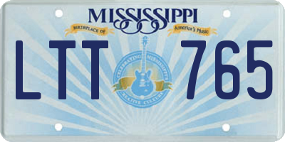 MS license plate LTT765