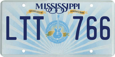 MS license plate LTT766