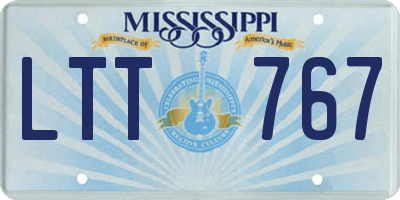 MS license plate LTT767