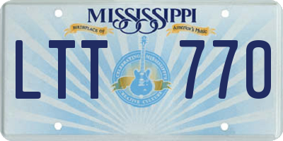 MS license plate LTT770