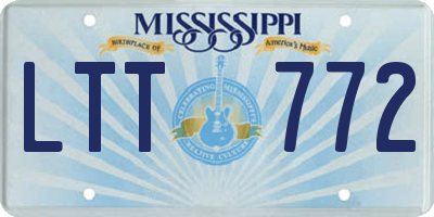 MS license plate LTT772