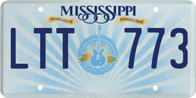 MS license plate LTT773