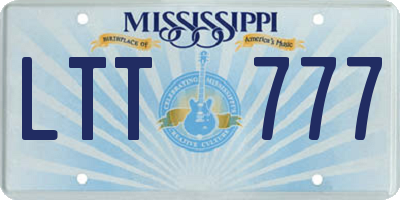 MS license plate LTT777