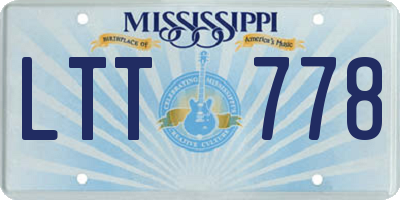 MS license plate LTT778