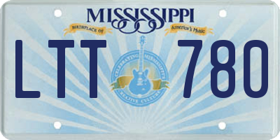 MS license plate LTT780