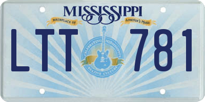 MS license plate LTT781
