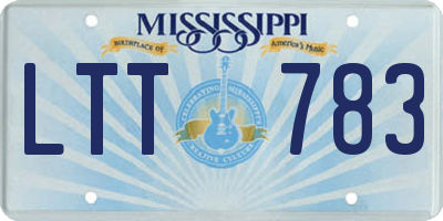 MS license plate LTT783