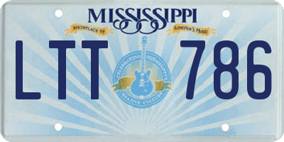 MS license plate LTT786