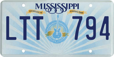 MS license plate LTT794