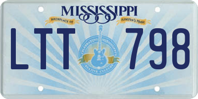 MS license plate LTT798