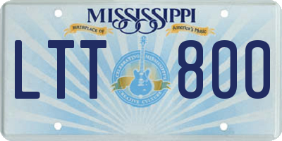 MS license plate LTT800