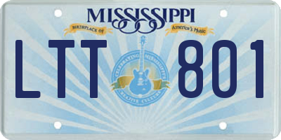 MS license plate LTT801