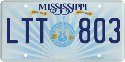 MS license plate LTT803