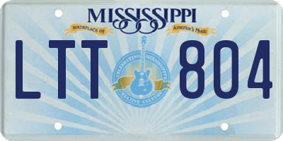 MS license plate LTT804