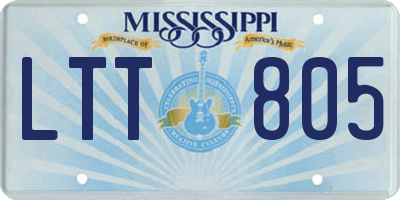 MS license plate LTT805