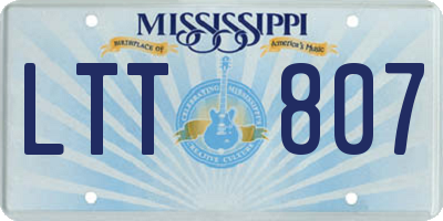 MS license plate LTT807