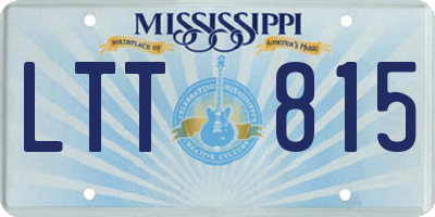 MS license plate LTT815